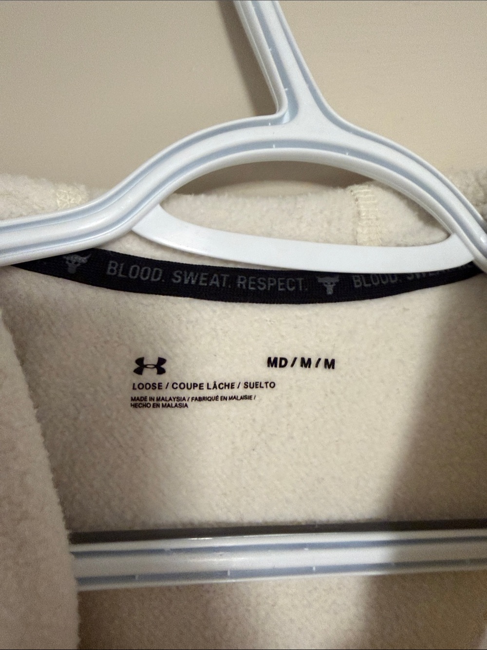Under Armour Sherpa Fleece Pullover - Cream with Black Trim